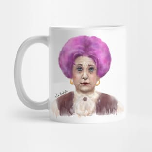 Funny Looking Old Lady with Crazy Pink Wig Mug